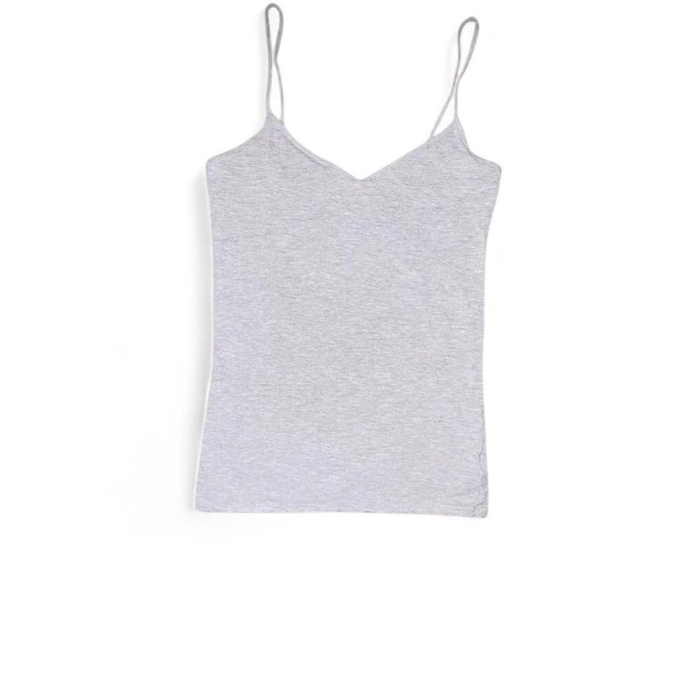 VTG Y2K 2000s Forever 21 Gray Cami Camisole Tank Top Small S Adjustable Stra0ps